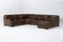 Grisham 100% Top Grain Italian Leather 142" 4 Piece Modular Sectional with Right Arm Facing Chaise - Signature