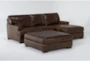 Grisham 100% Top Grain Italian Leather 95" 2 Piece Modular Sectional with Right Arm Facing Chaise & Cocktail Ottoman - Signature