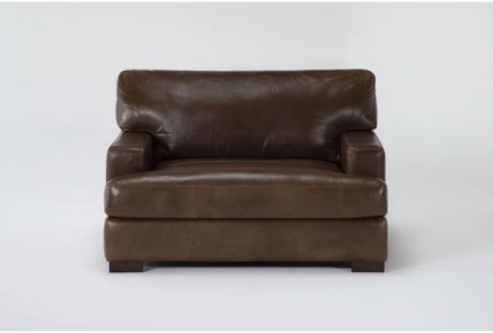 Grisham 100% Top Grain Italian Leather Oversized Arm Chair - Main