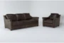Langston Leather 2 Piece Sofa And Chair Set - Signature