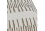 20X20 Ivory Geometric Stripe With Tassels - Detail
