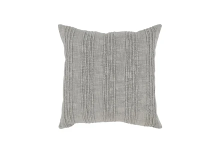 22X22 Gray Woven Banded Stripe Throw Pillow