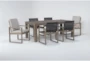 Malaga II 80" Outdoor Dining Table With Arm Chairs & Sling Back Chairs Set For 6 - Side