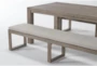 Malaga II Natural Rectangle 80" Outdoor Dining Table With 2 Benches Set For 4 - Detail