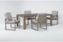 Malaga II 80" Outdoor Dining Table With Arm Chairs Set For 4 - Side