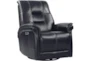 Crew Blackberry Leather Power Cordless Swivel Glider Recliner With Power Headrest & Usb - Signature
