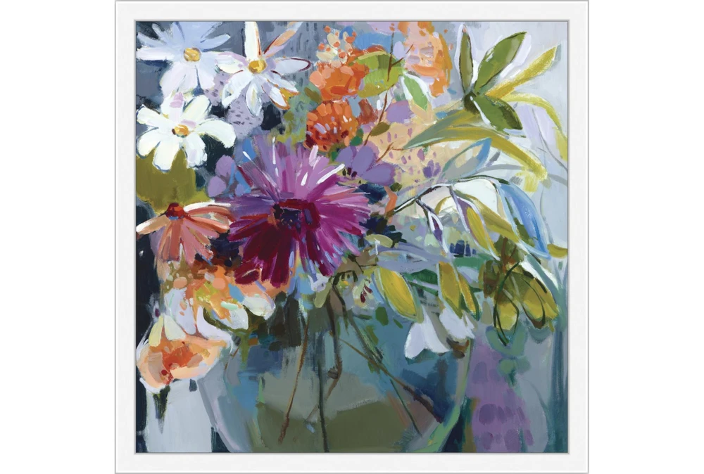 26X26 Floral Still Life II With White Frame
