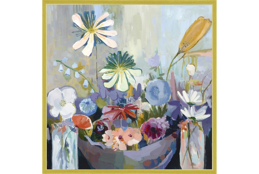 38X38 Floral Still Life I With Gold Frame