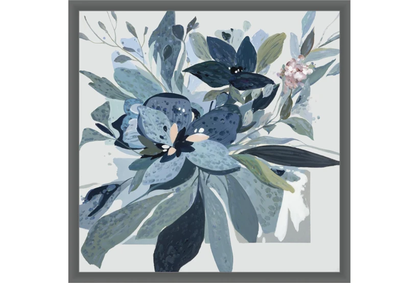28X28 Blue Bouquet With Grey Frame - 360