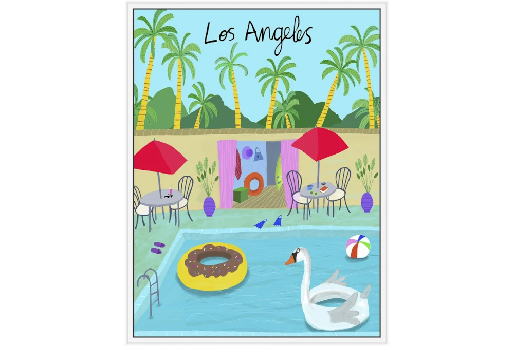 32X42 Los Angeles Life With White Frame