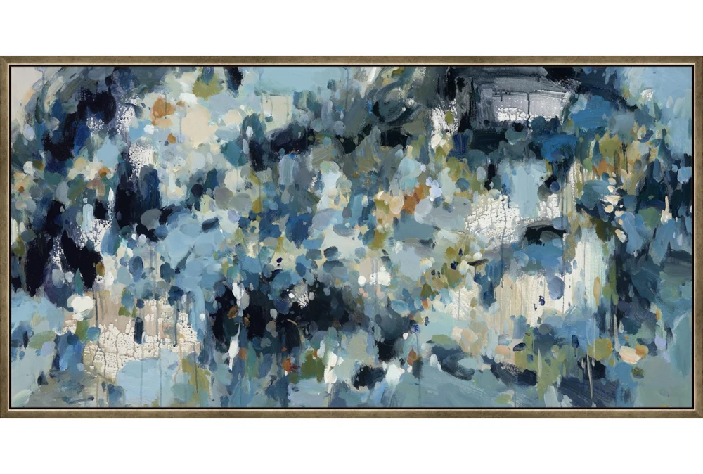 50X26 Shades Of Blue With Bronze Frame
