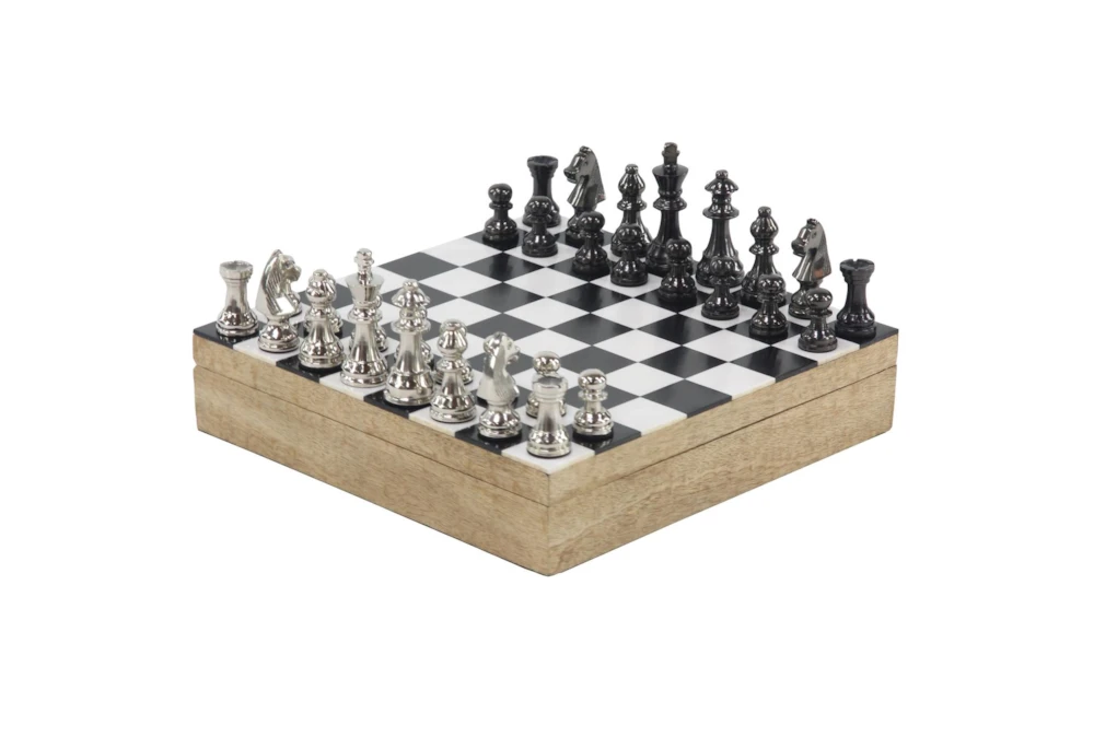12 Inch Chess Set In Wood Box