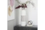 22 Inch White + Black Stripe Modern Tall Vase - Room