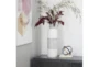 18 Inch White + Black Stripe Modern Tall Vase - Room