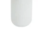 White Ceramic + Leather Handle Vases Set Of 2 - Detail