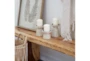 Whitewashed Cone Wood Pillar Candle Holders Set Of 3 - Room