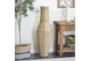 44 Inch Natural Beige Faux Seagrass Floor Vase - Room