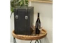 16 Inch Black Leather 4 Bottle Wine Holder Case - Room