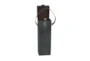 19 Inch Black Leather Wine Bottle Holder Case - Front