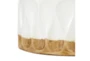 16 Inch White + Natural Teardrop Pattern Cylinder Vase - Detail