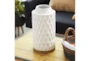 16 Inch White + Natural Teardrop Pattern Cylinder Vase - Room
