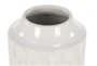 12 Inch White + Natural Teardrop Pattern Cylinder Vase - Detail