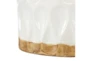 12 Inch White + Natural Teardrop Pattern Cylinder Vase - Detail