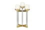 14 Inch Gold + Glass 5 Pillar Candle Holder - Back