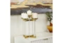 14 Inch Gold + Glass 5 Pillar Candle Holder - Room