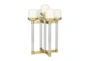 14 Inch Gold + Glass 5 Pillar Candle Holder - Signature