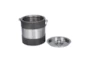 12 Inch Black Leather + Stainless Steel Ice Bucket - Front