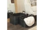 Black Leather Rectangular Baskets Set Of 2 - Room