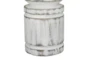 White Wash Egg + Dart Pillar Candle Holders Set Of 3 - Detail