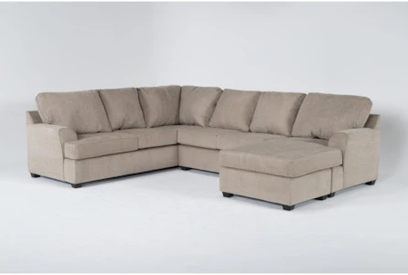 Alessandro Mocha 128" 2 Piece Sectional With Right Arm Facing Queen Sleeper Sofa Chaise
