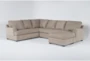 Alessandro Mocha 128" 2 Piece Sectional with Right Arm Facing Queen Sleeper Sofa Chaise - Signature
