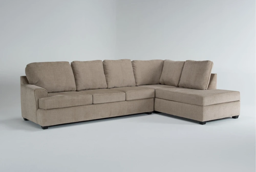 Alessandro Mocha 128" 2 Piece Sectional with Right Arm Facing Corner Chaise