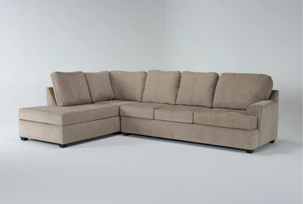 Alessandro Mocha 128" 2 Piece Sectional with Left Arm Facing Corner Chaise
