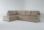 Alessandro Mocha 128" 2 Piece Sectional with Left Arm Facing Corner Chaise - Signature