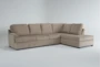 Alessandro Mocha 128" 2 Piece Sectional with Left Arm Facing Queen Sleeper Sofa & Right Arm Facing Corner Chaise - Signature
