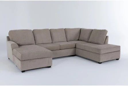 Alessandro Mocha 128" 2 Piece Sectional With Left Arm Facing Sofa Chaise & Right Arm Facing Corner Chaise