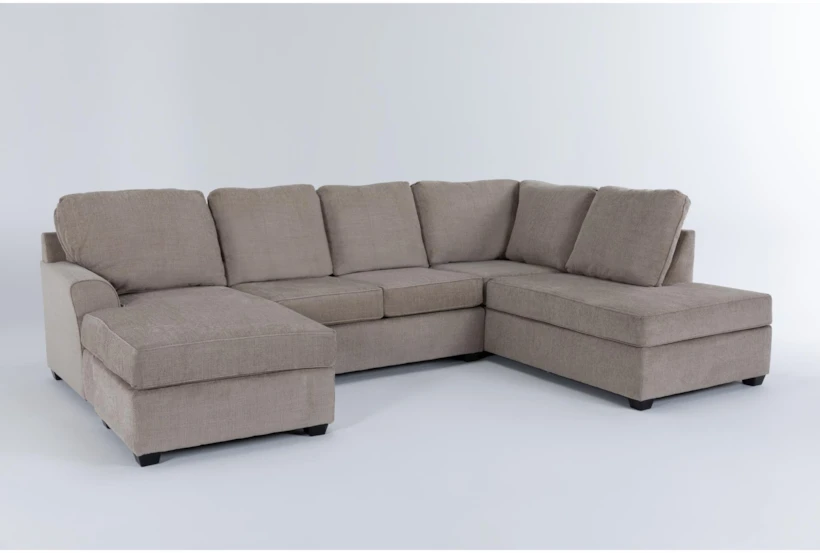Alessandro Mocha 128" 2 Piece Sectional with Left Arm Facing Sofa Chaise & Right Arm Facing Corner Chaise - 360