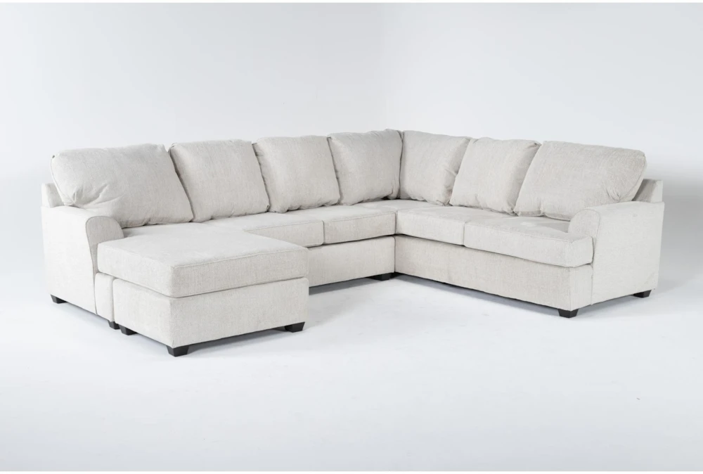 Alessandro Moonstone 128" 2 Piece Sectional with Left Arm Facing Queen Sleeper Sofa Chaise