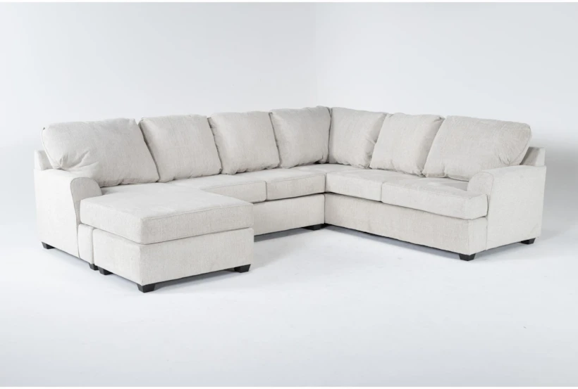 Alessandro Moonstone 128" 2 Piece Sectional with Left Arm Facing Queen Sleeper Sofa Chaise - 360