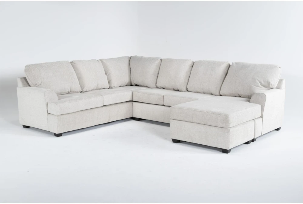 Alessandro Moonstone 128" 2 Piece Sectional with Right Arm Facing Queen Sleeper Sofa Chaise