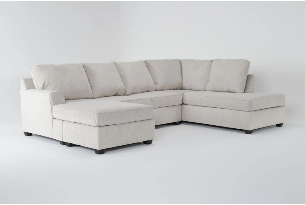 Alessandro Moonstone 128" 2 Piece Sectional with Left Arm Facing Sofa Chaise & Right Arm Facing Corner Chaise
