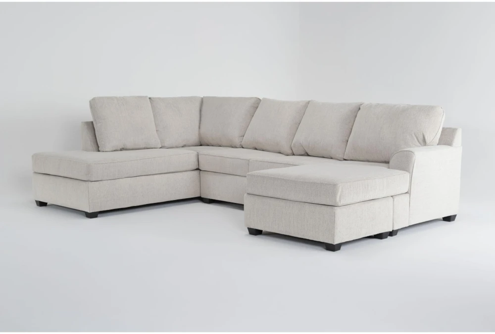 Alessandro Moonstone 128" 2 Piece Sectional With Right Arm Facing Sofa Chaise & Left Arm Facing Corner Chaise