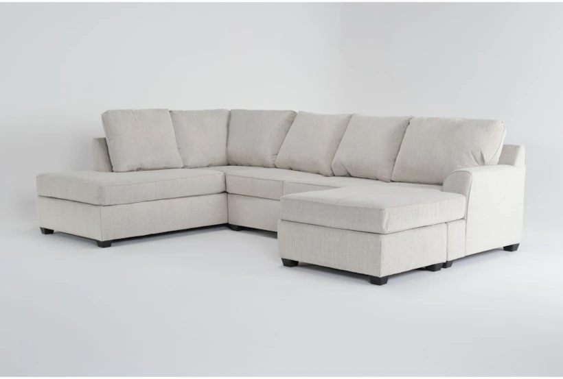 Alessandro Moonstone 128" 2 Piece Sectional with Right Arm Facing Sleeper Sofa Chaise & Left Arm Facing Corner Chaise - 360