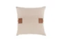 20X20 Chestnut Leather Natural Tassel Throw Pillow - Back