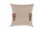 20X20 Chestnut Leather Natural Tassel Throw Pillow - Signature