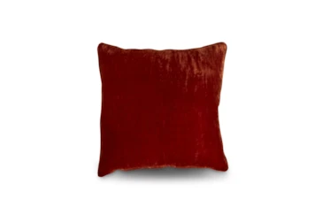 24X24 Red Clay Silky Velvet Throw Pillow